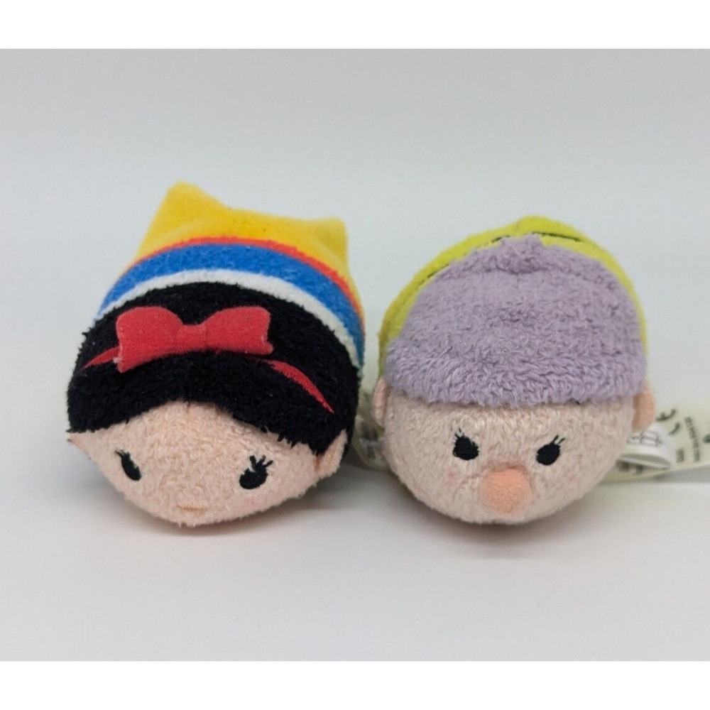 Disney Tsum Tsum Mini Plush 3.5" Snow White Dopey Dwarf Lot of 2 Stuffed Toy